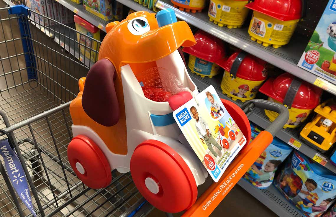 mega blok pull along puppy in walmart cart