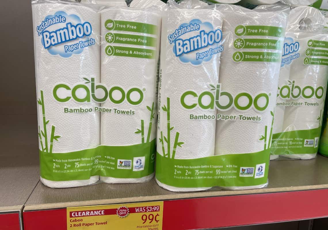 bamboo paper towels on shelf
