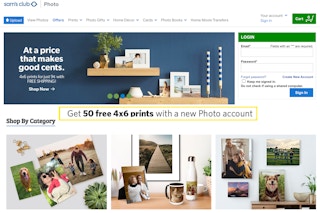 Sam's Club photo center screenshot