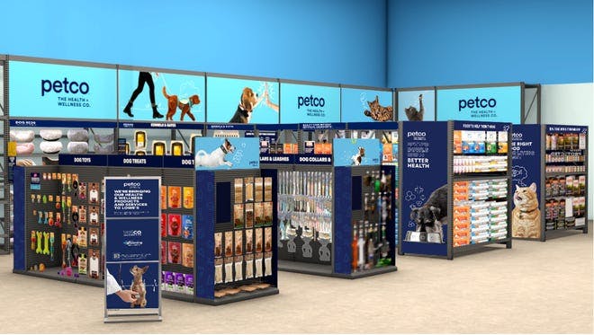 Concept art of a Petco mini-store inside a Lowe's home improvement store