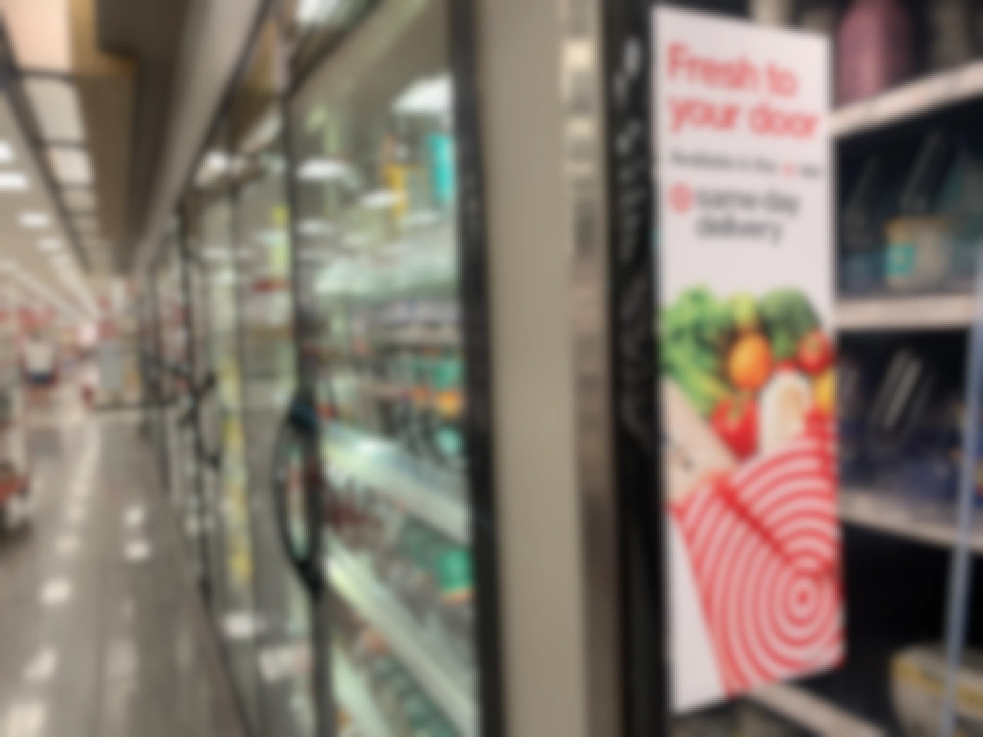 grocery isle of target with same day delivery sign