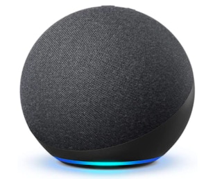 A charcoal Eco Dot Smart Speaker.