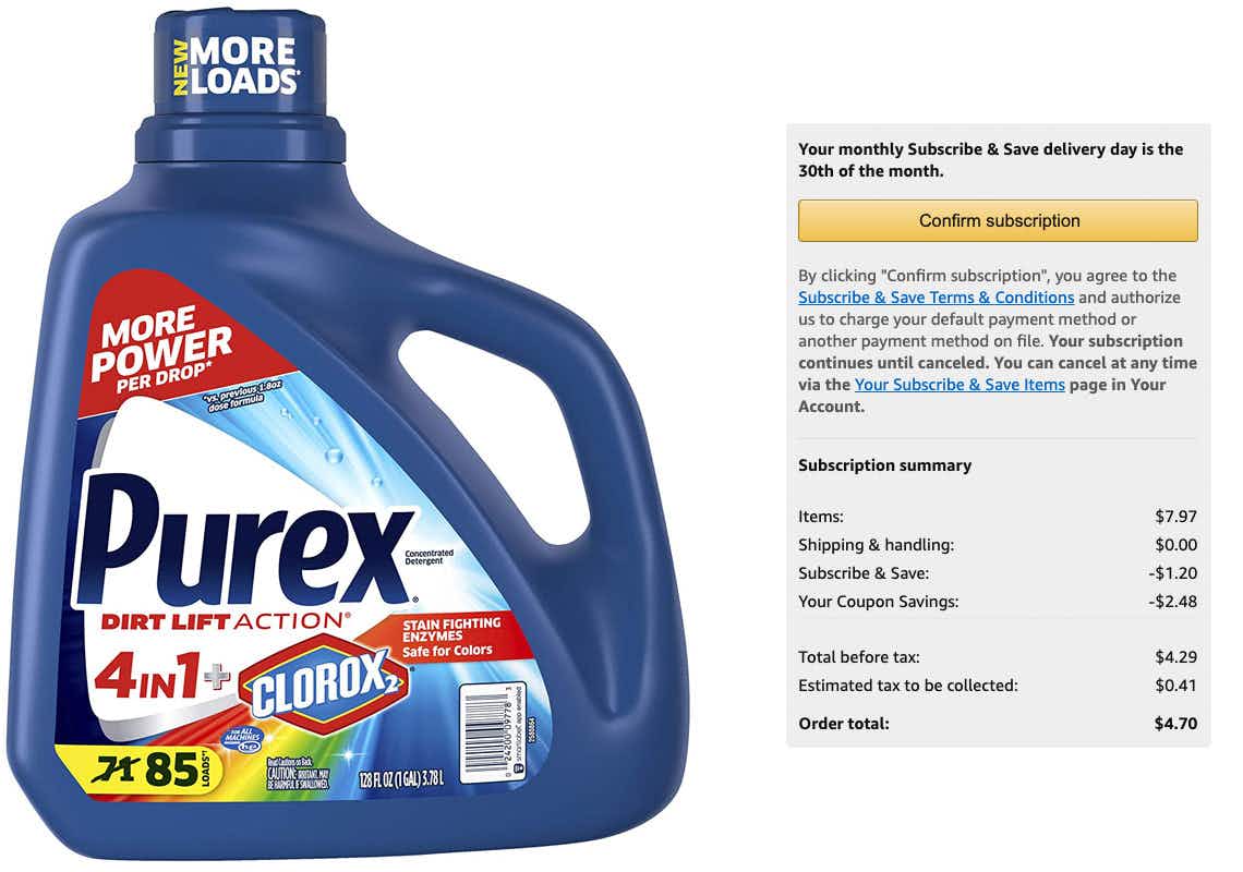 amazon-purex-laundry-detergent
