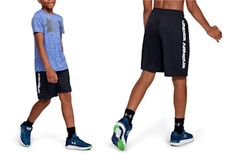 boy wearing under armour shorts