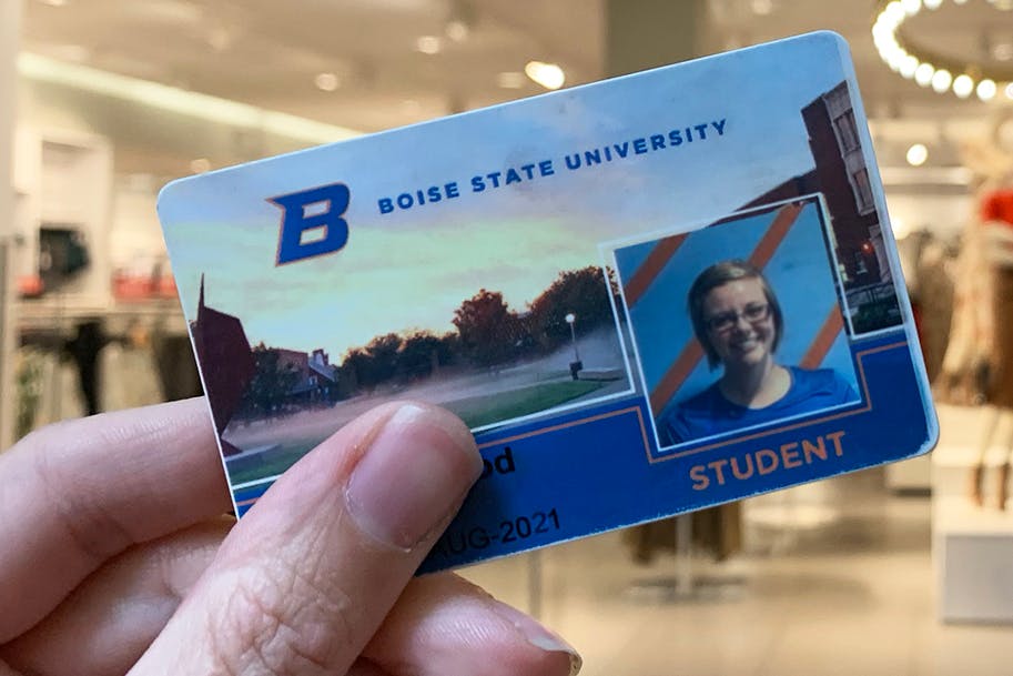 A close up of a student ID