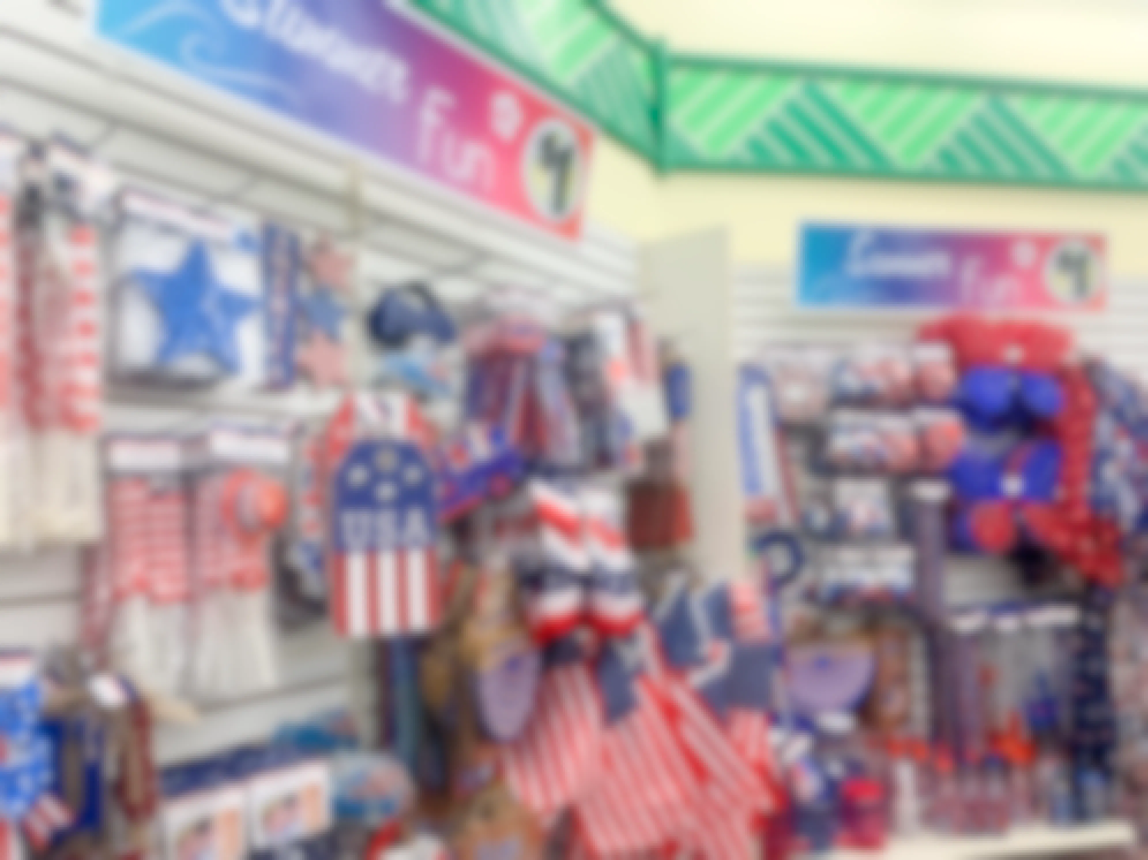 4th of July decorations at the dollar tree