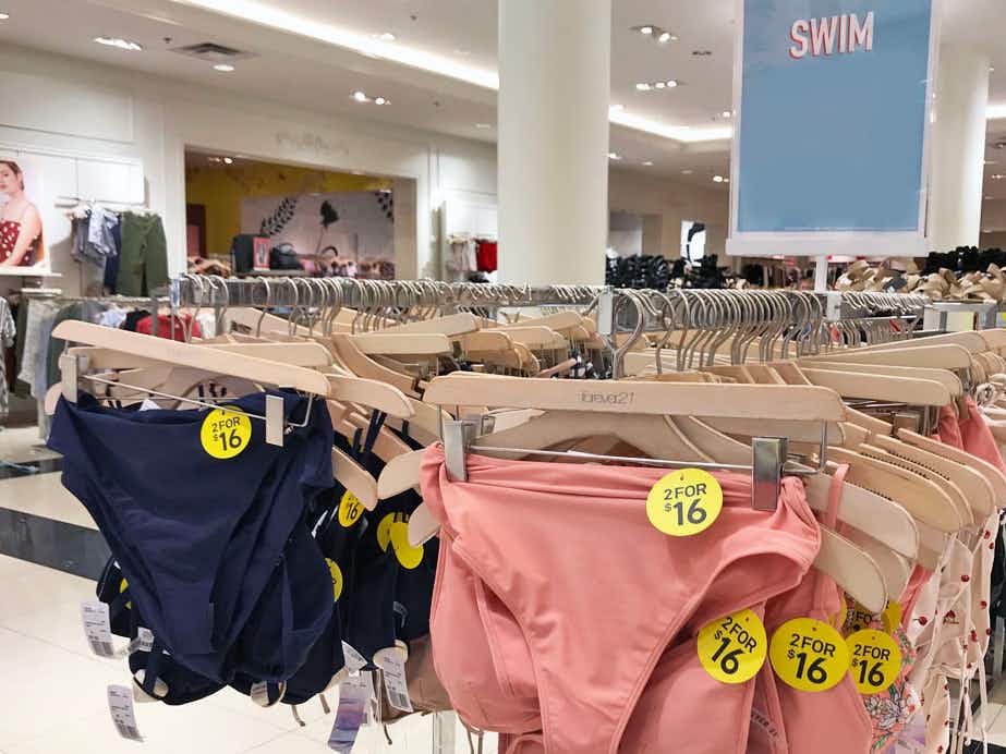 Swim suits for sale at Forever 21