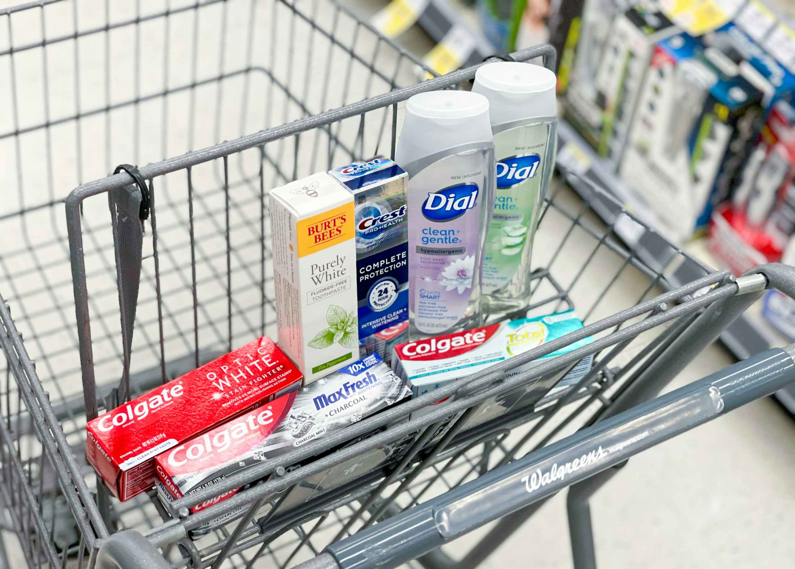 walgreens-shopping-haul-burts-bees-colgate-crest-toothpaste-dial-body-wash-may-2021-em