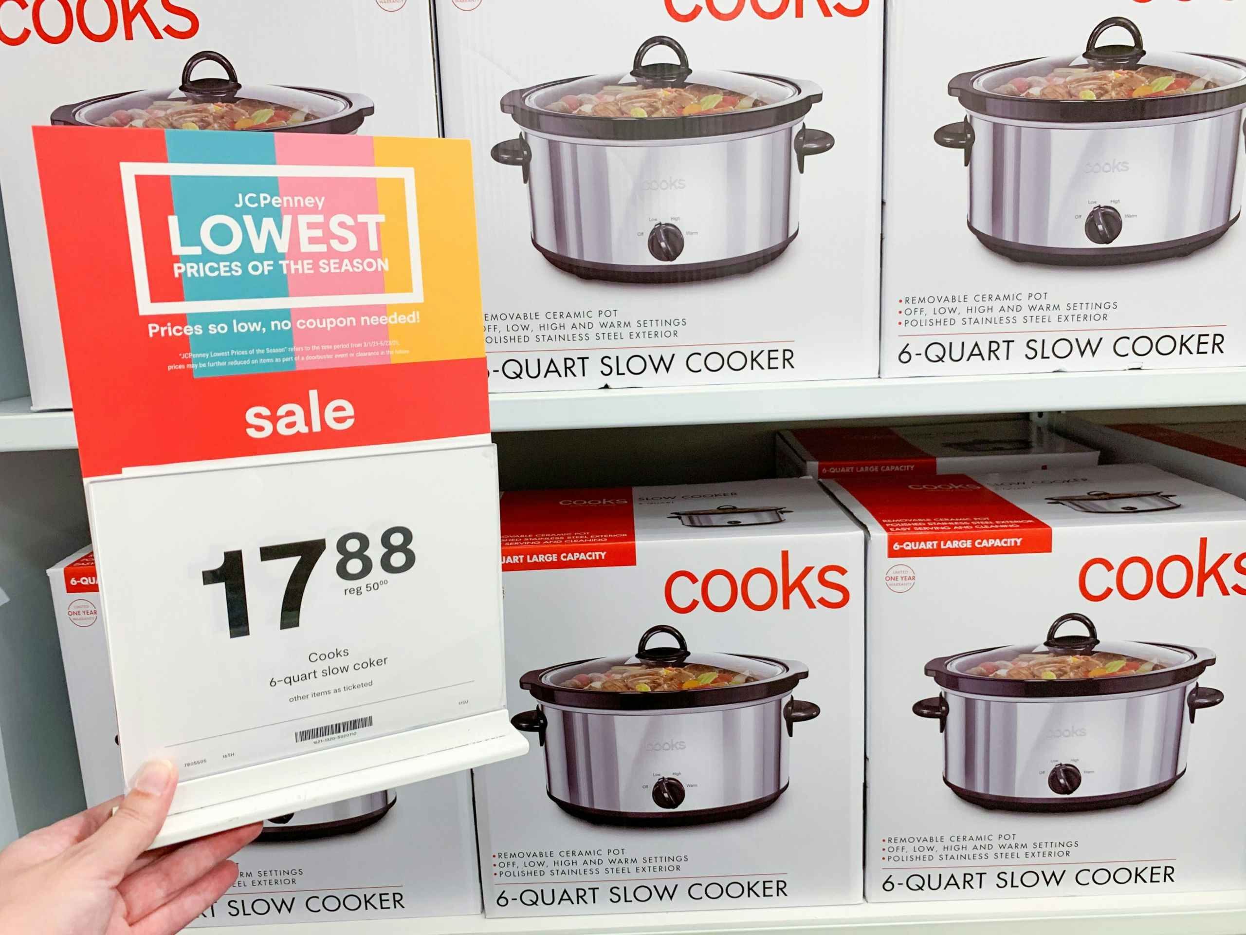 JCPenney Cook's 6-Quart Slow Cooker display