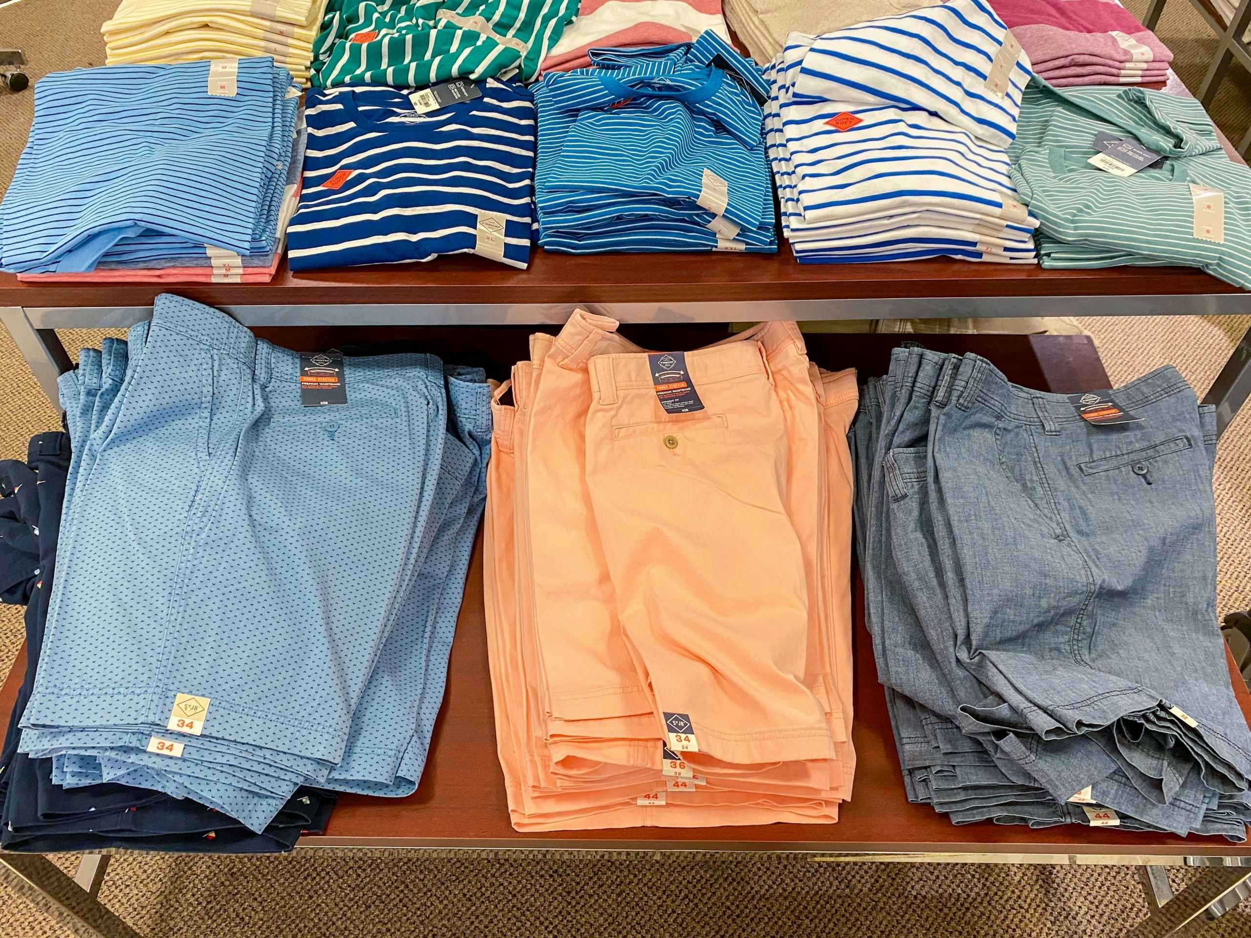 Men's chino shorts display