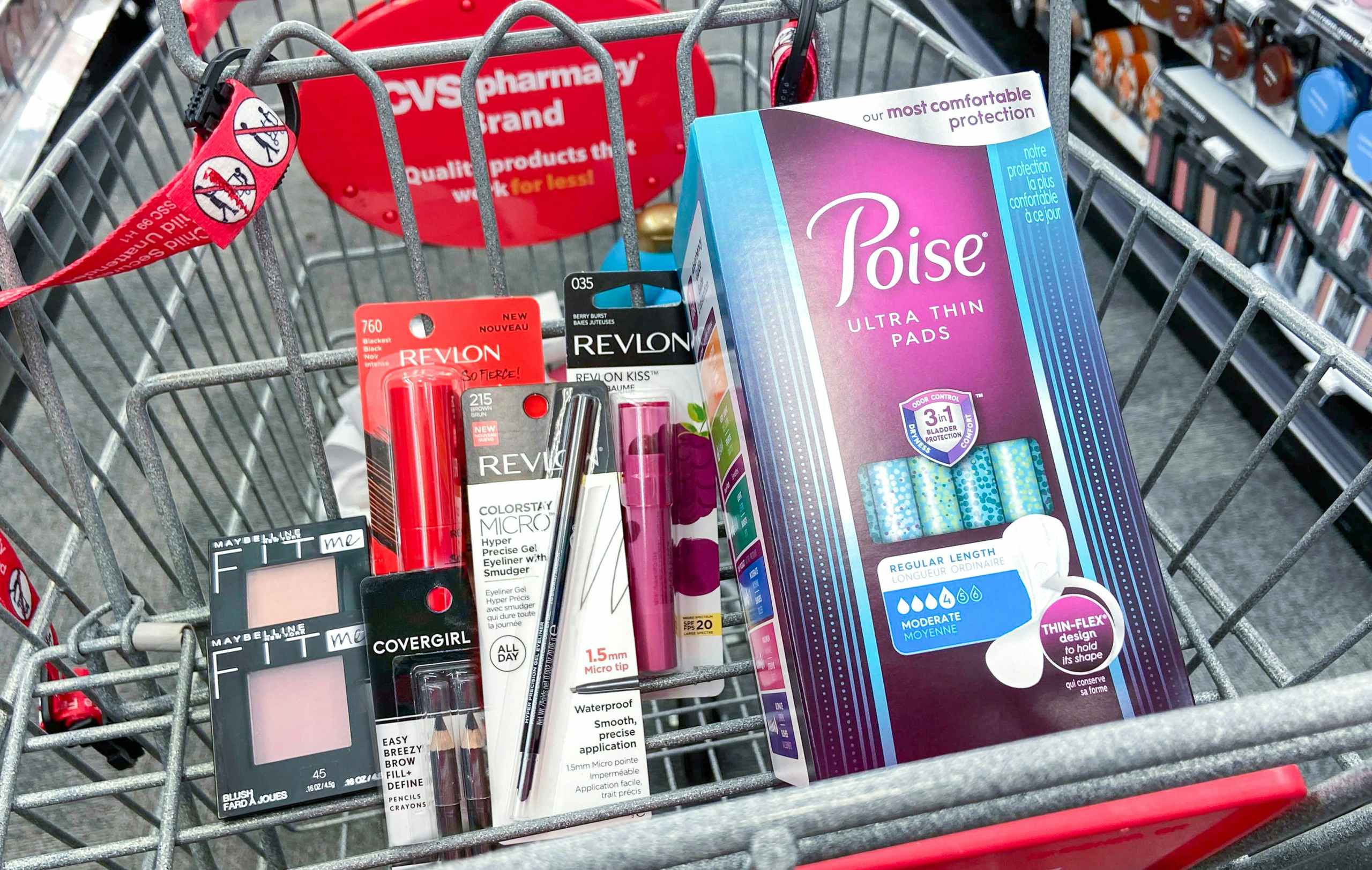 cvs-shopping-haul-free-makeup-covergirl-revlon-maybelline-poise-pads-em-may-2021