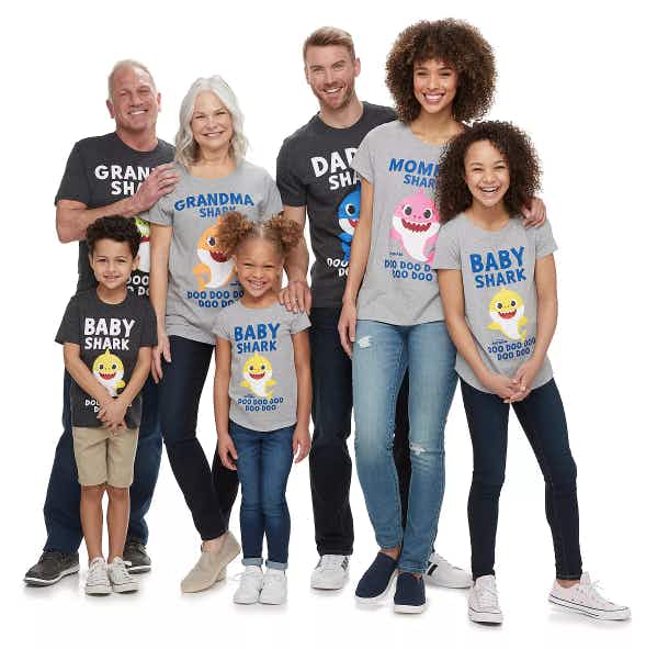 kohls Family Fun Baby Shark Family Graphic Tee stock image 2021
