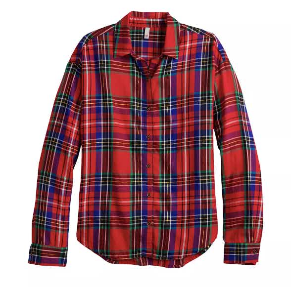 red flannel shirt stock image