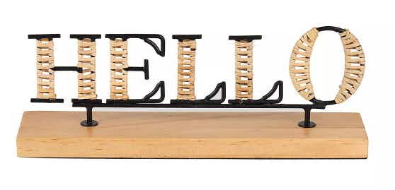 kohls Sonoma Goods For Life Hello Sentiment Table Decor stock image 2021