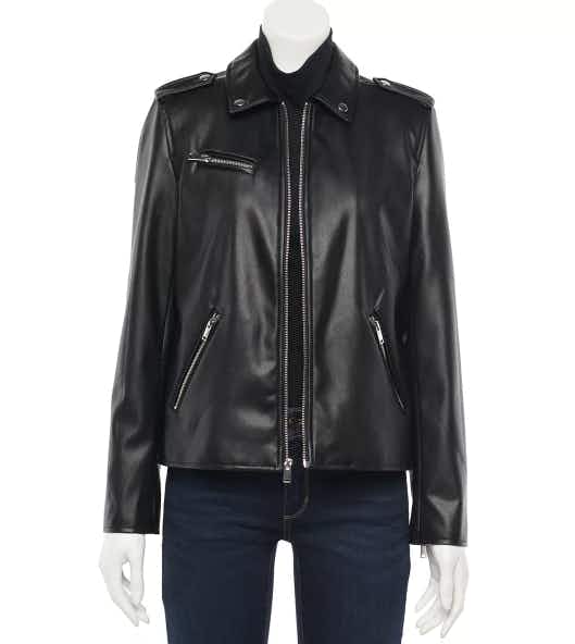 kohls Women's Apt. 9 Faux Leather Moto Jacket stock image 2021
