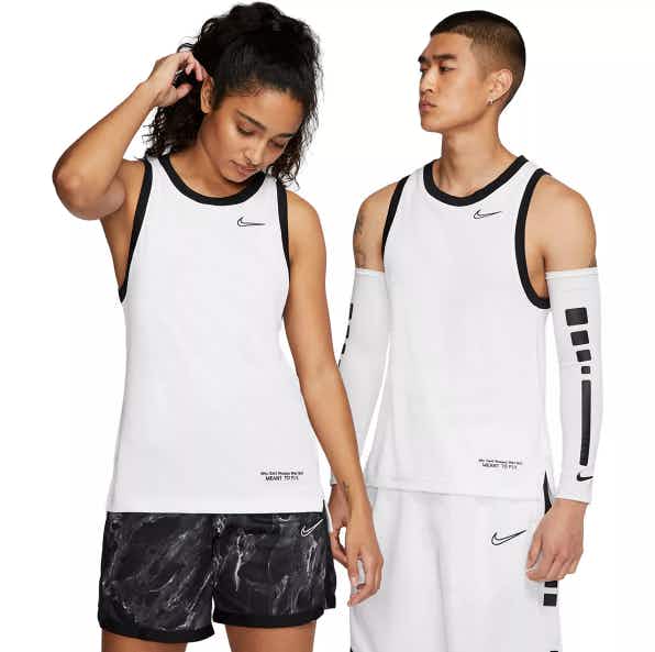 woman and man in white workout tank top and exercise shorts