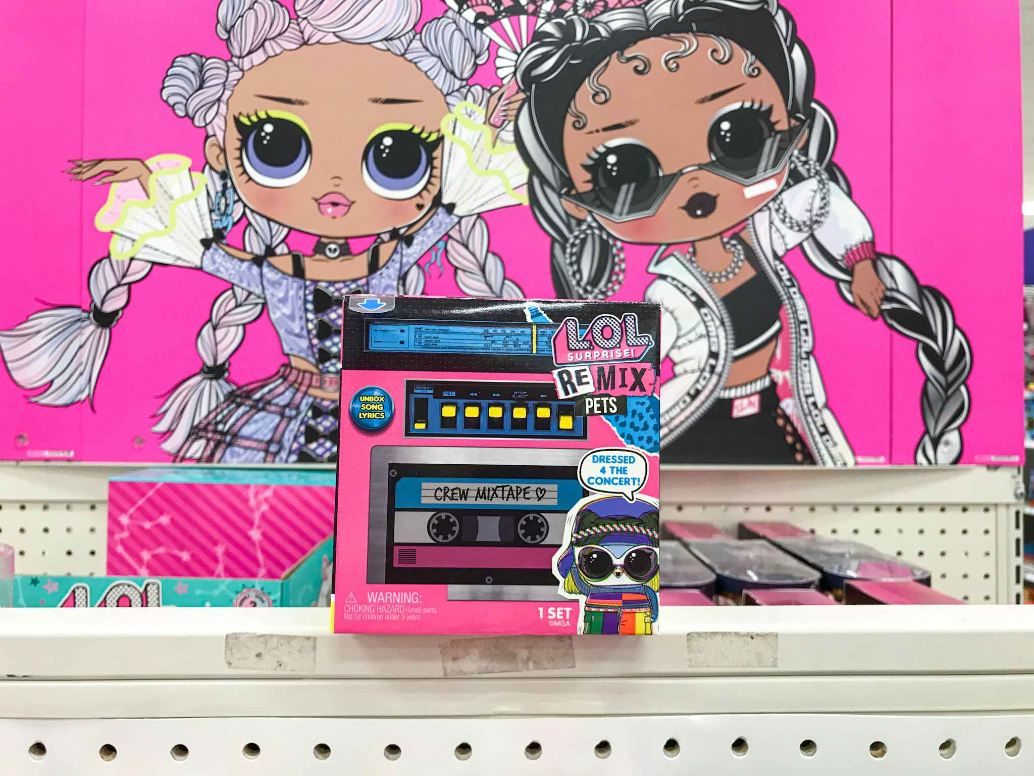 lol surprise remix pets on a shelf at Target