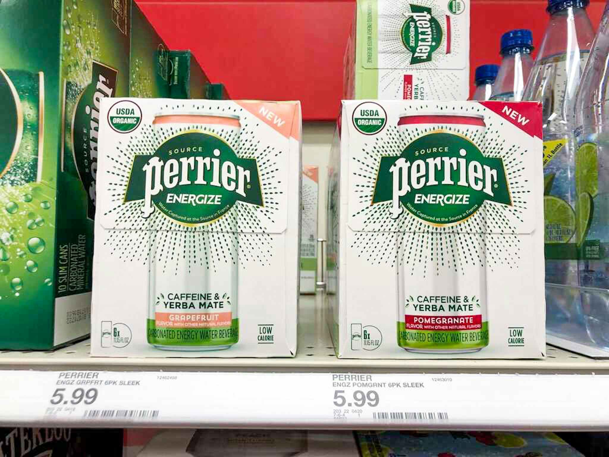 perrier energize on a target shelf