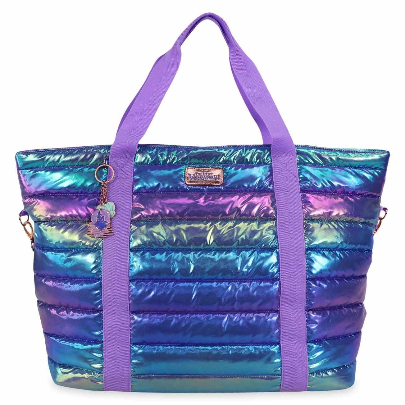 Purple metallic Little Mermaid tote bag