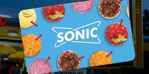 A close-up of a Sonic gift card.