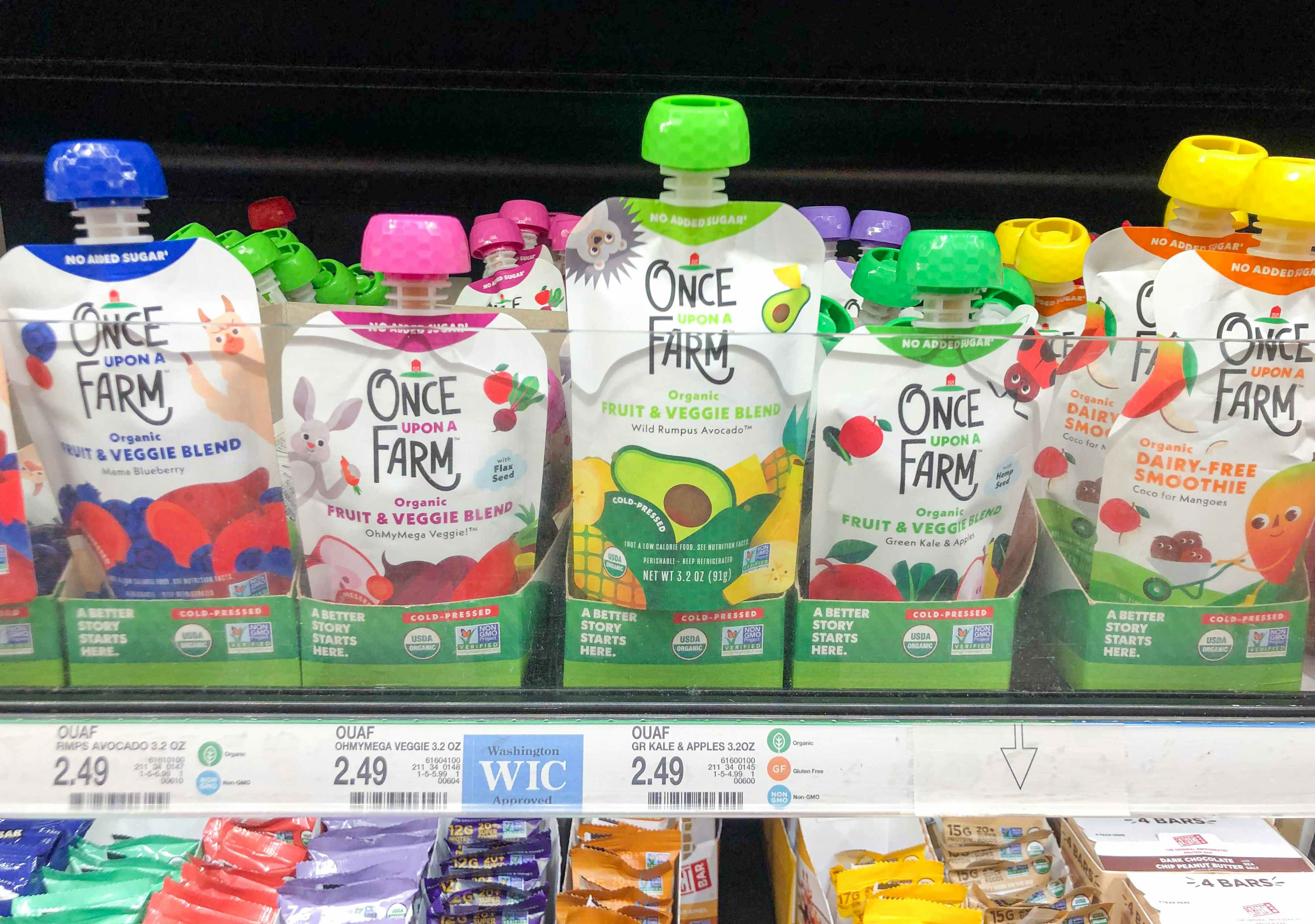 grocery shelf of refrigerated baby food