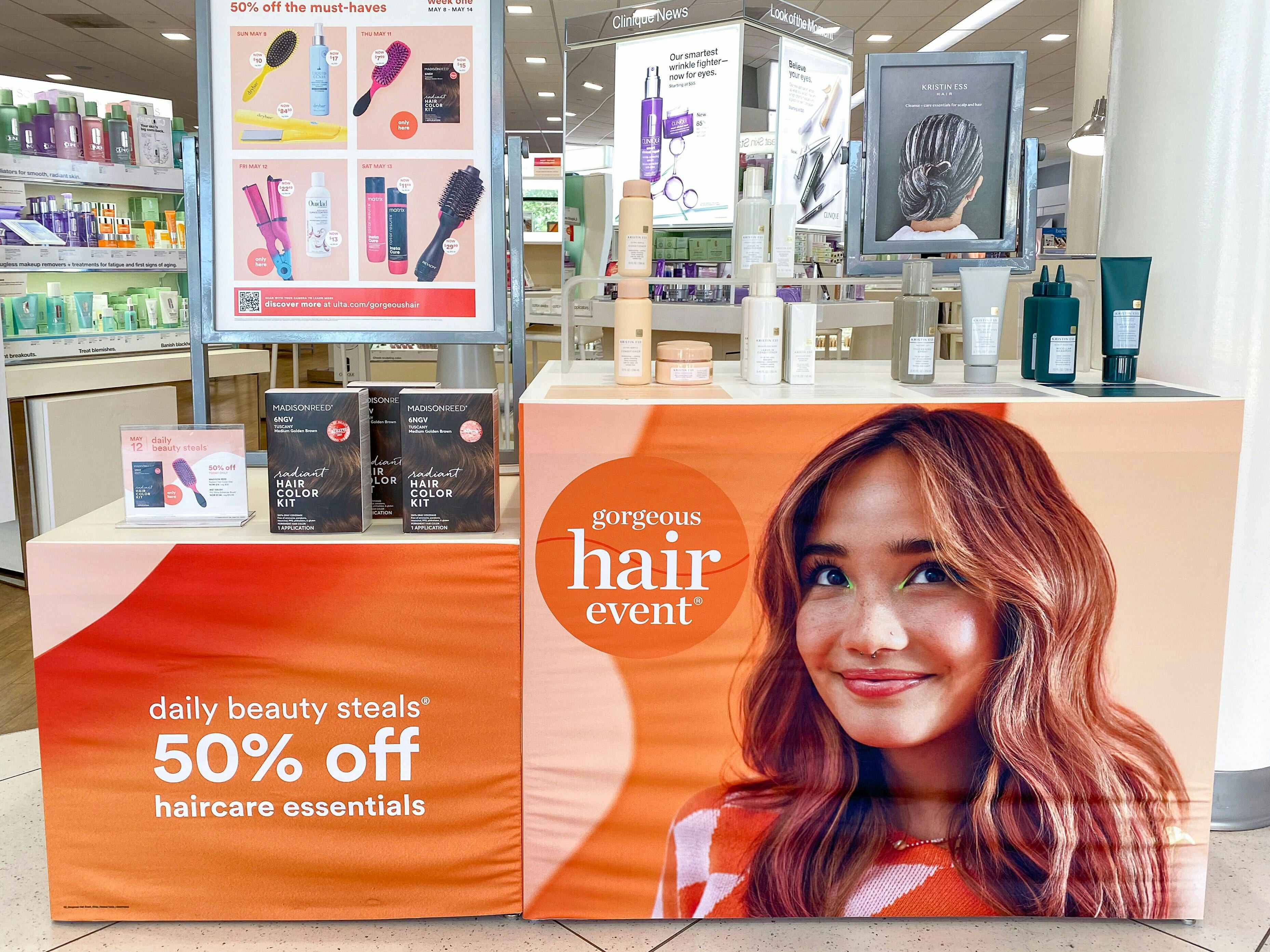 ulta gorgeous hair event signs in store