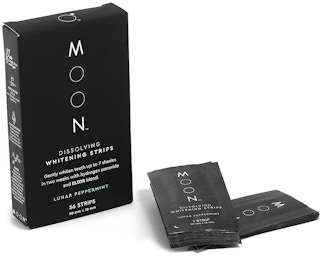 Package of dissolving teeth whitening strips.