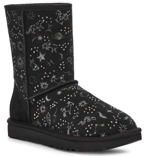 zulily UGG Black Classic Zodiac Short Suede Boot stock image 2021