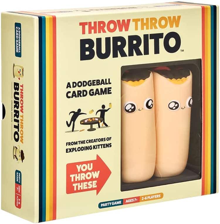 A box of the Throw Throw Burrito card game