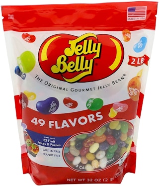 A two lb bag of Jelly Belly Jelly Beans in assorted flavors