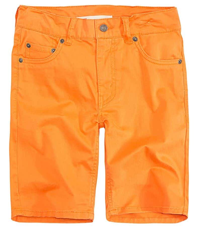 Orange Levi's shorts for boys