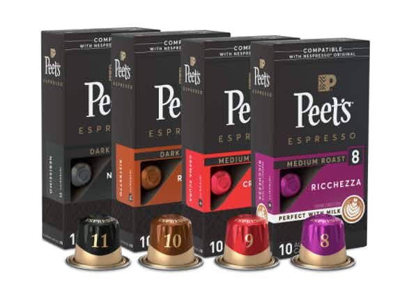 A 40-pack of Peet's Coffee Espresso Capsules.