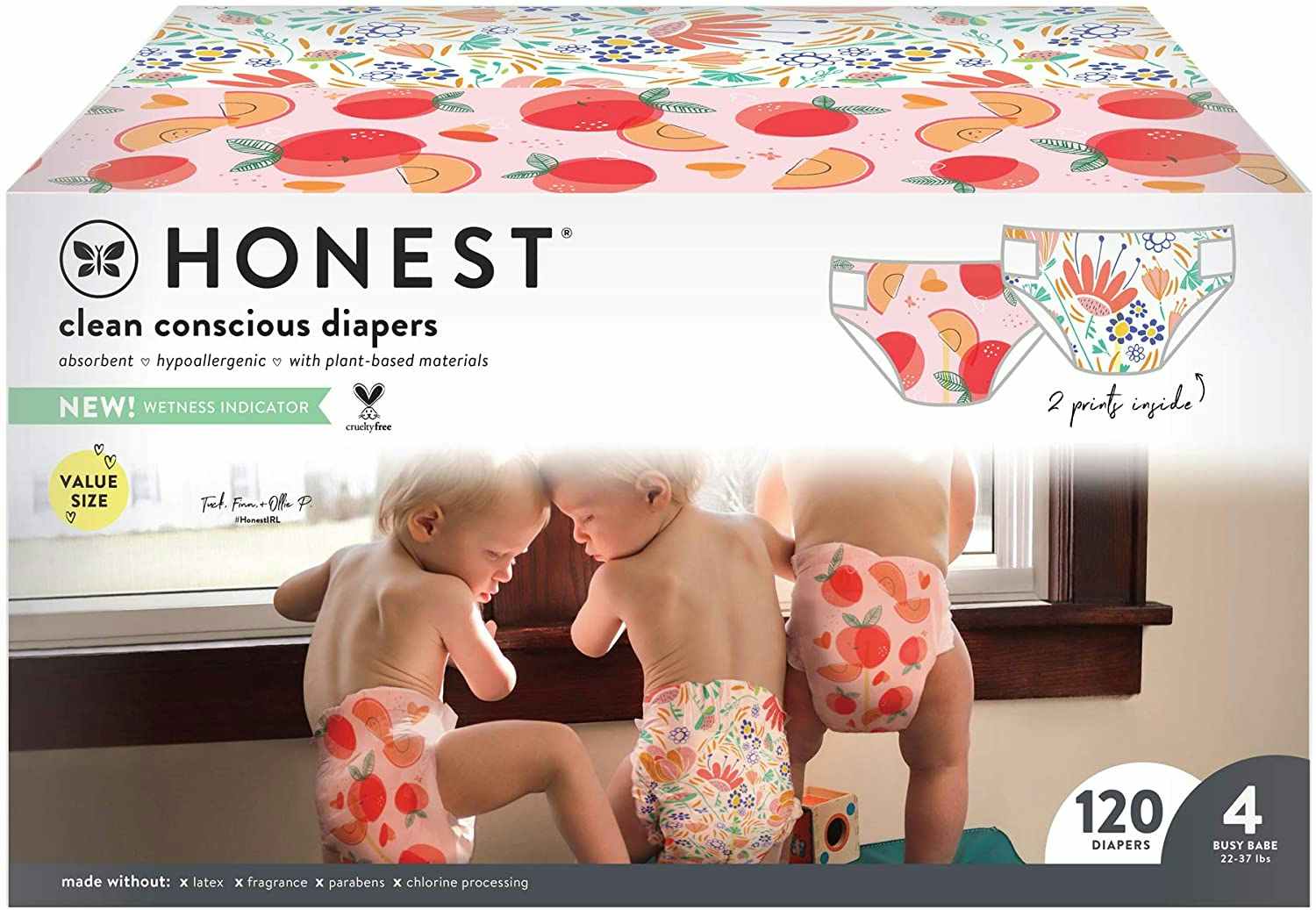 A box of The Honest Company size 4 diapers