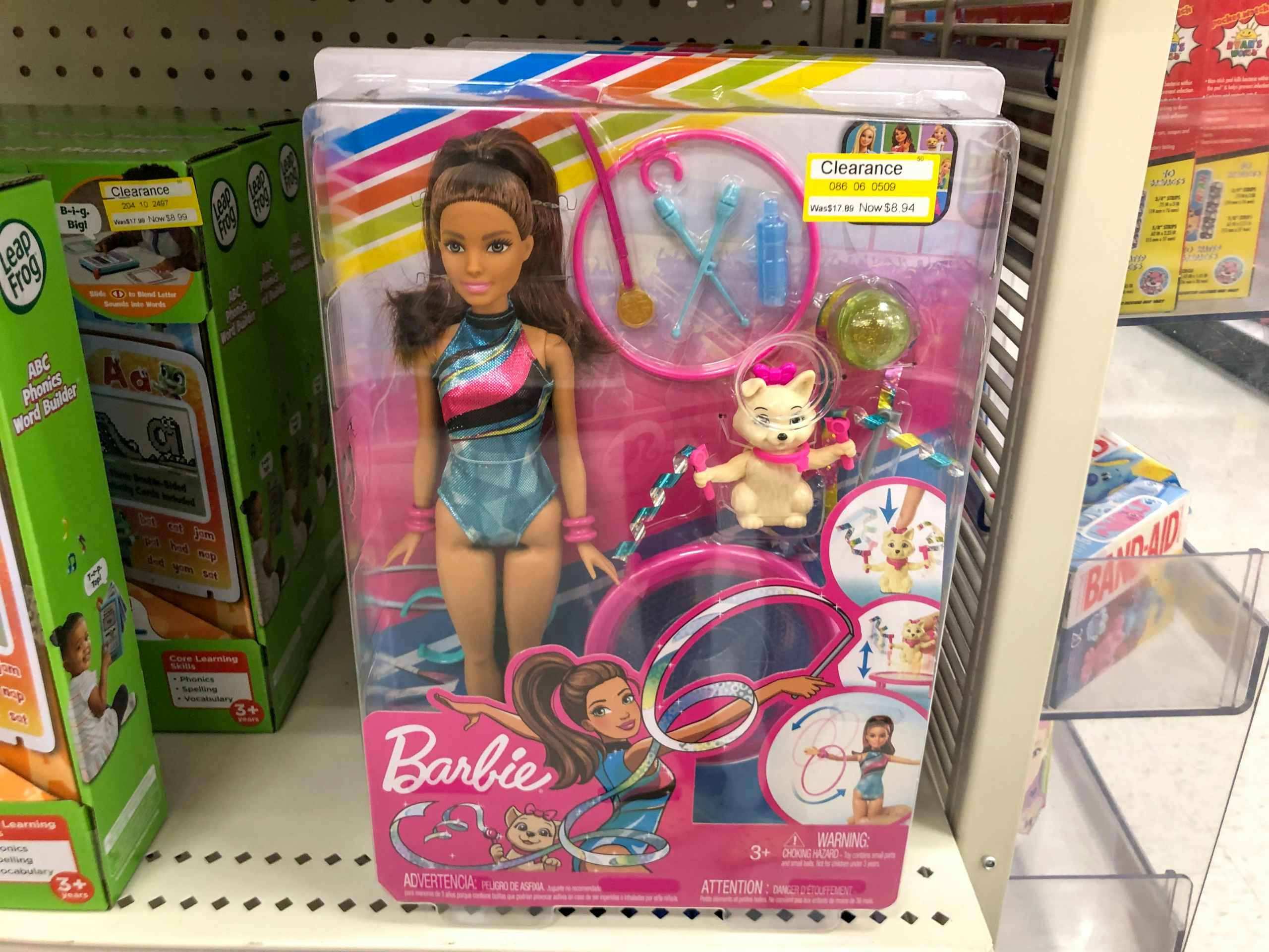 Barbie on store shelf on clearance