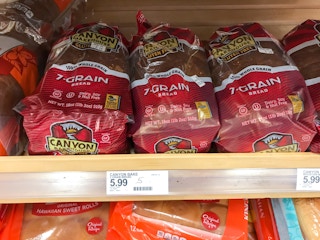 canyon bakehouse gluten free bread on a target shelf