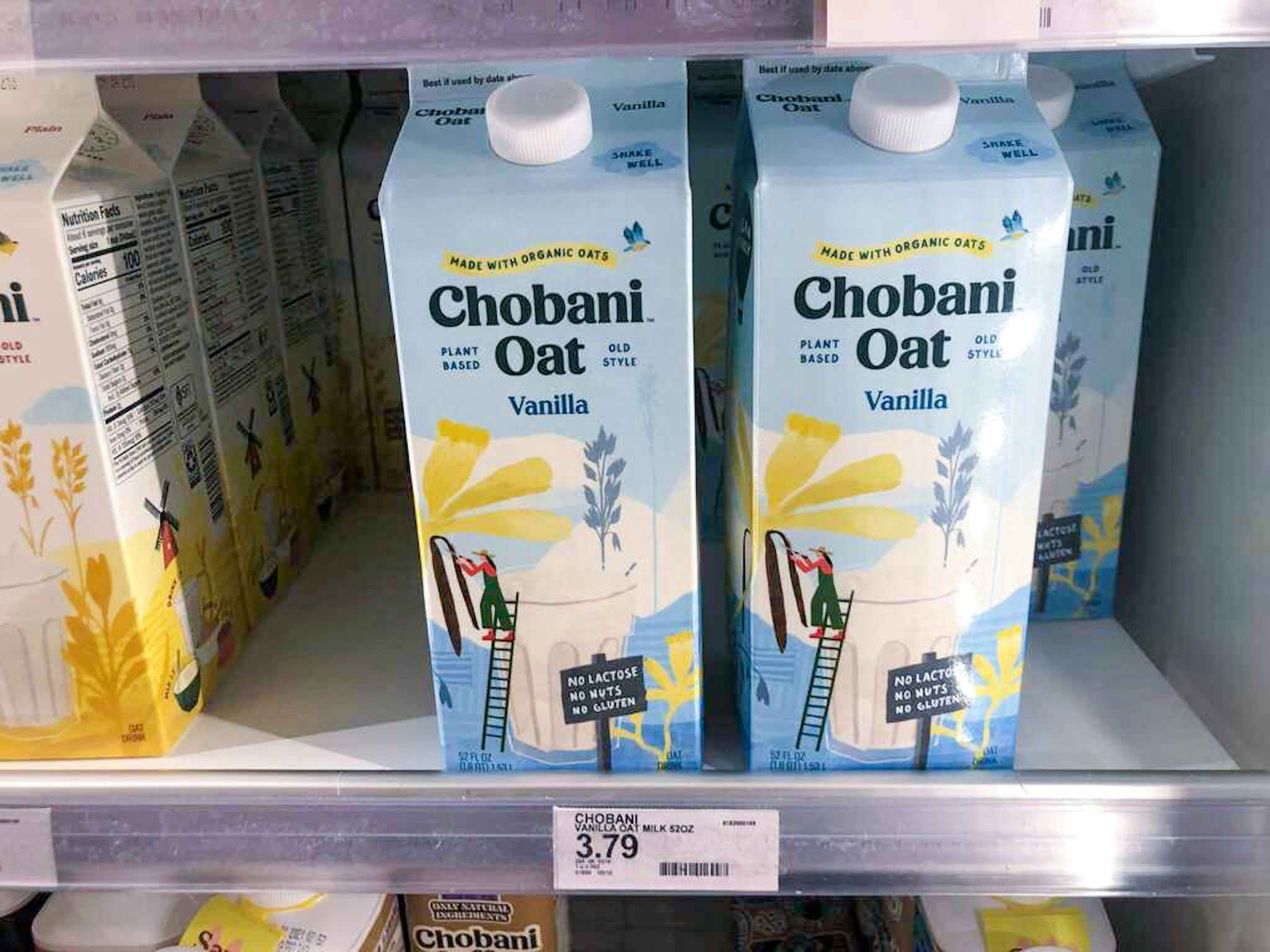 chobani oatmilk on a target shelf