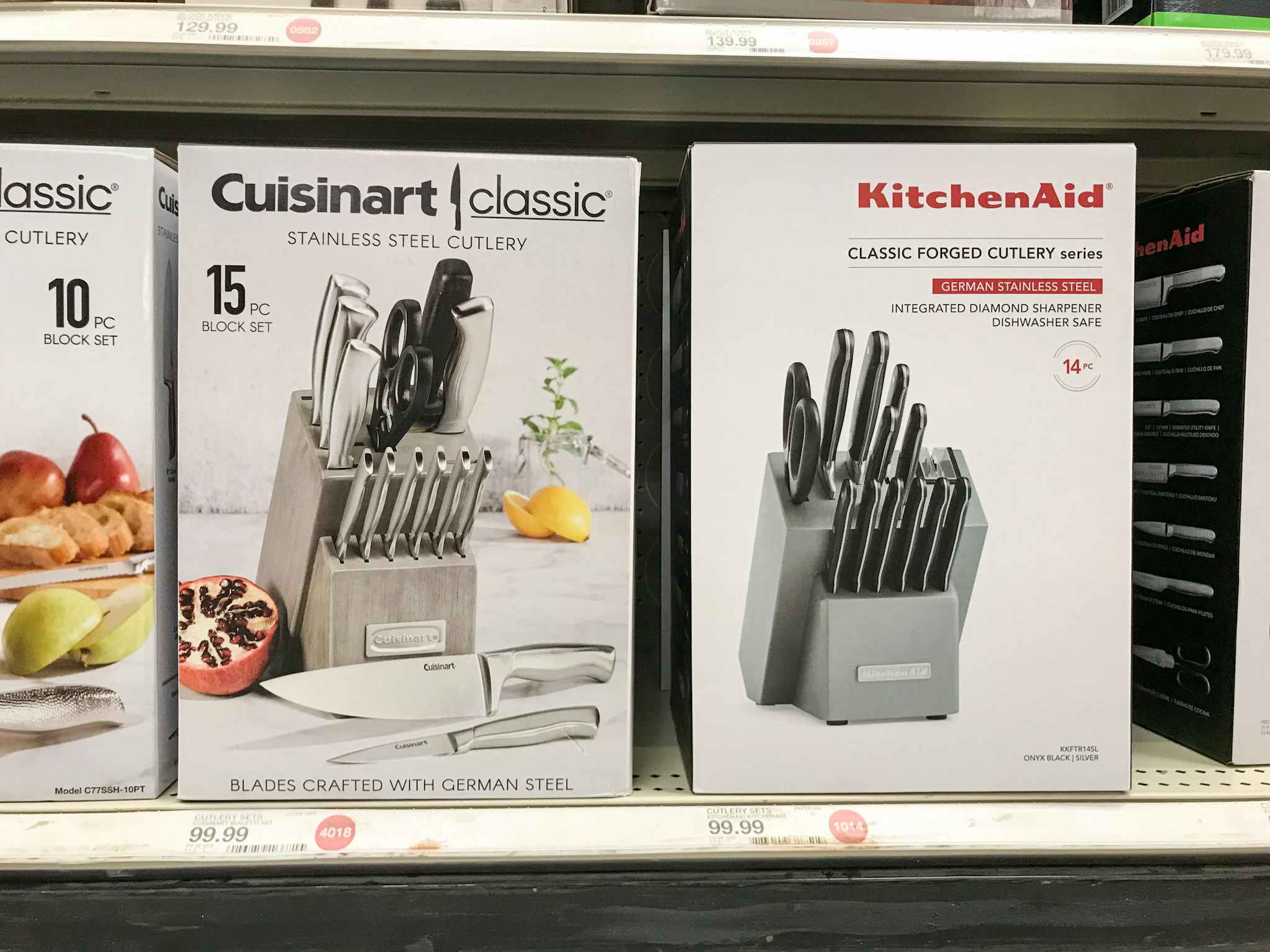 cuisinart stainless steel knife block set at target