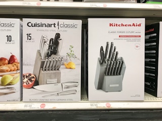 cuisinart stainless steel knife block set at target
