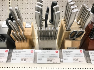 cuisinart stainless steel knife block set at target