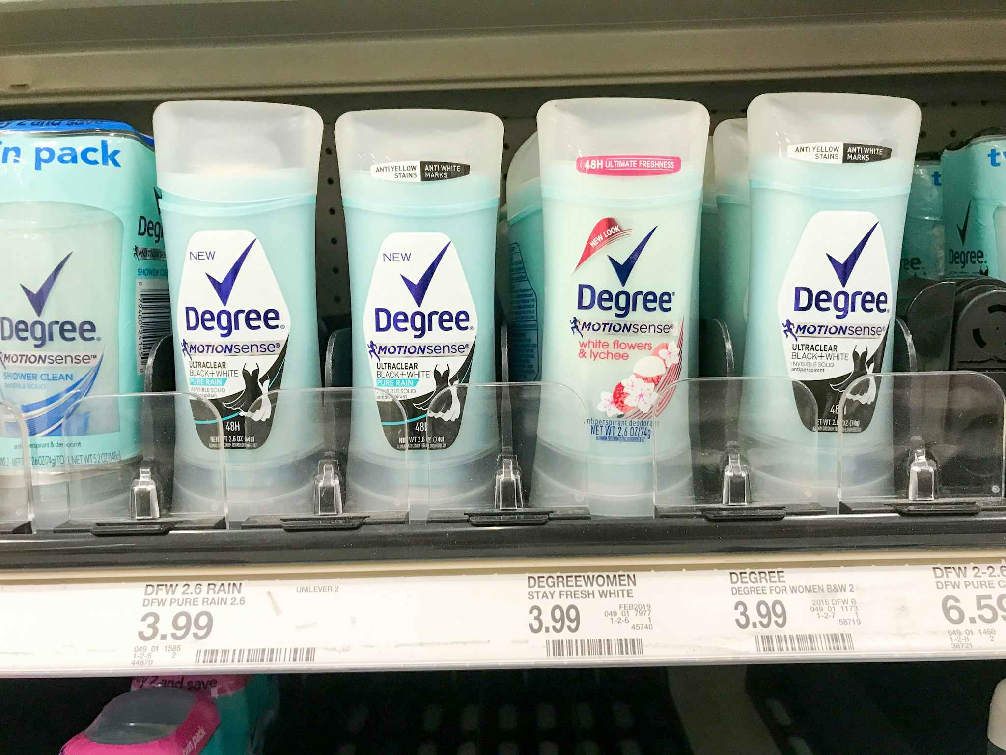 degree deodorant on a target shelf