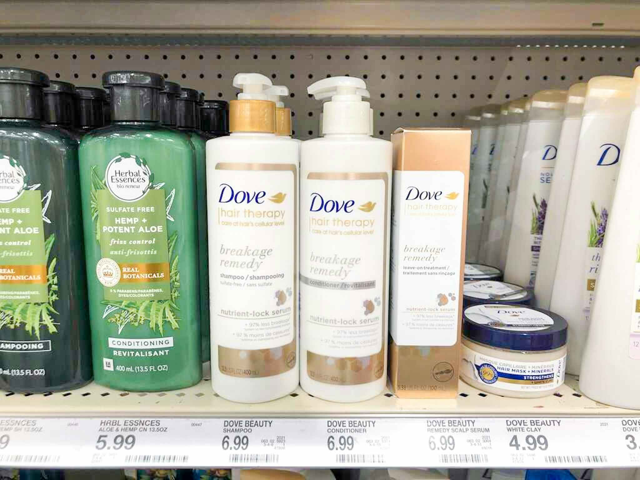 dove hair therapy on a target shelf