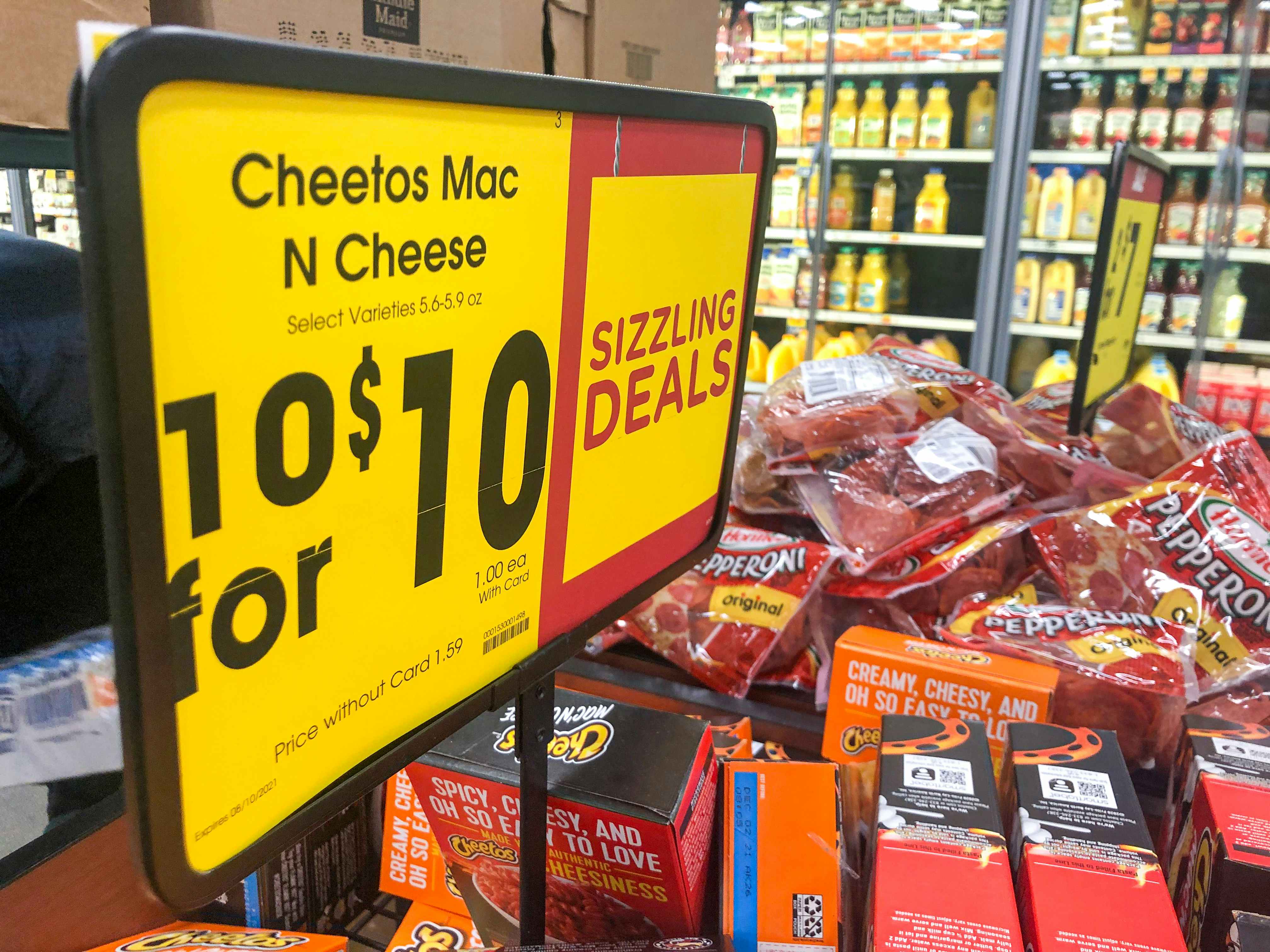 10 for $10 sale sign inside Fred Meyer