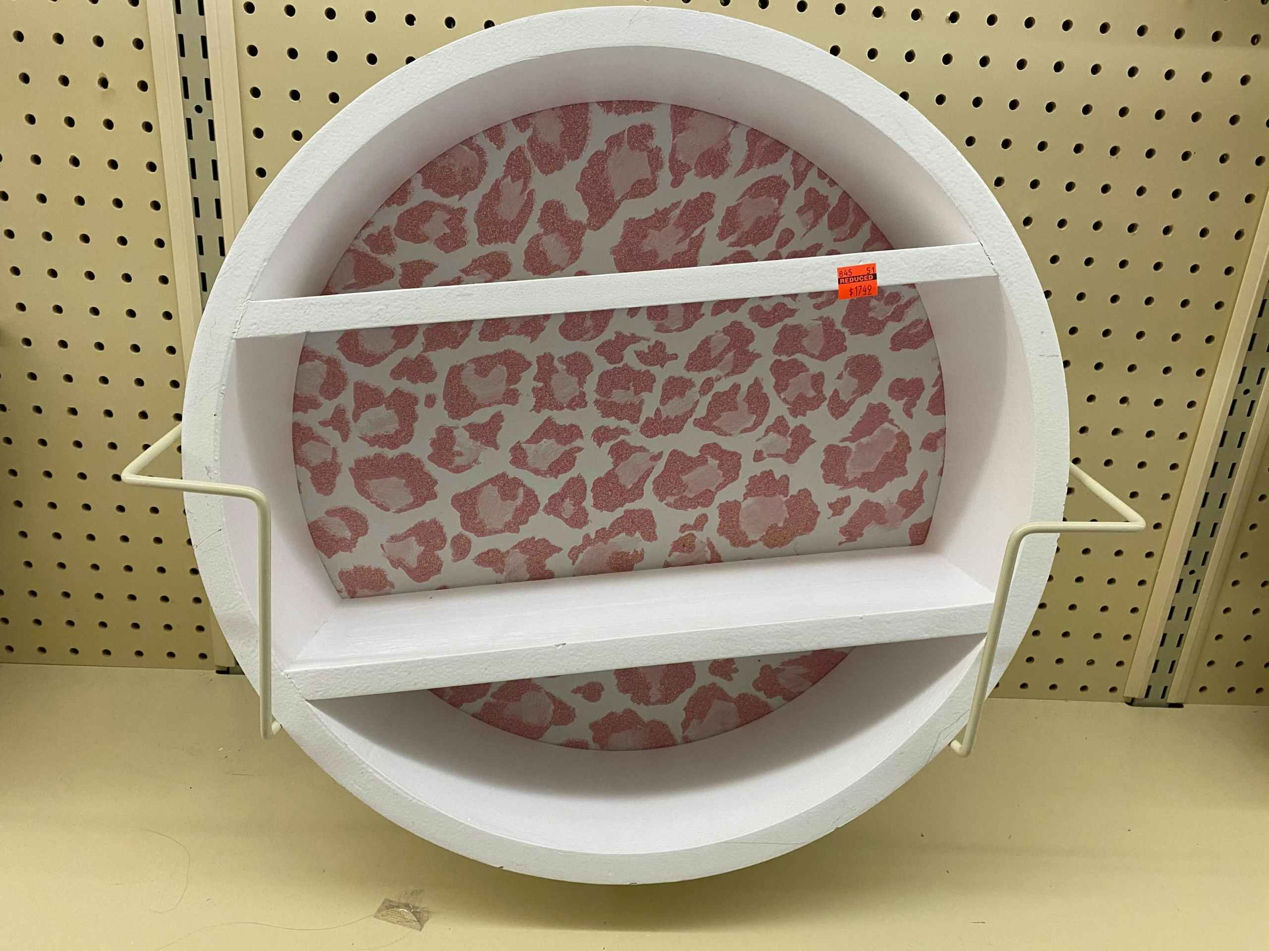 white circular shelf
