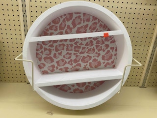 white circular shelf