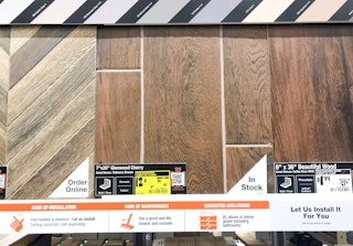 flooring aisle at home depot