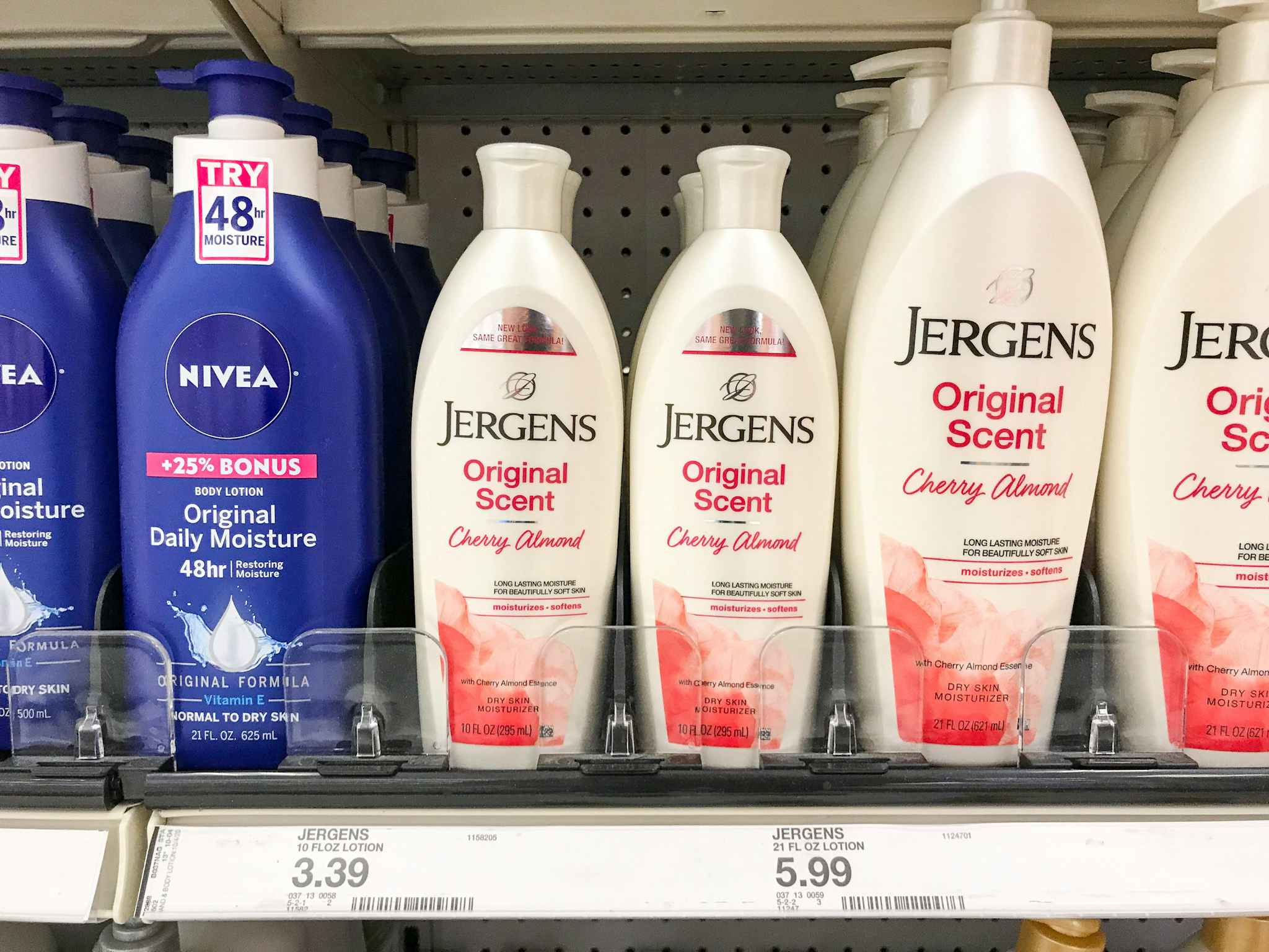 jergens lotion on a target shelf