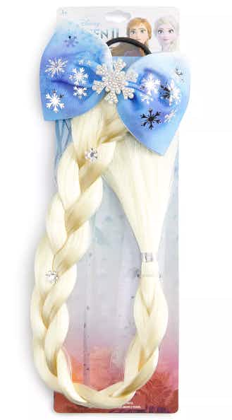 kohls Disney's Frozen 2 Elsa Faux Hair Braid With Snowflake Charm Bow stock image 2021