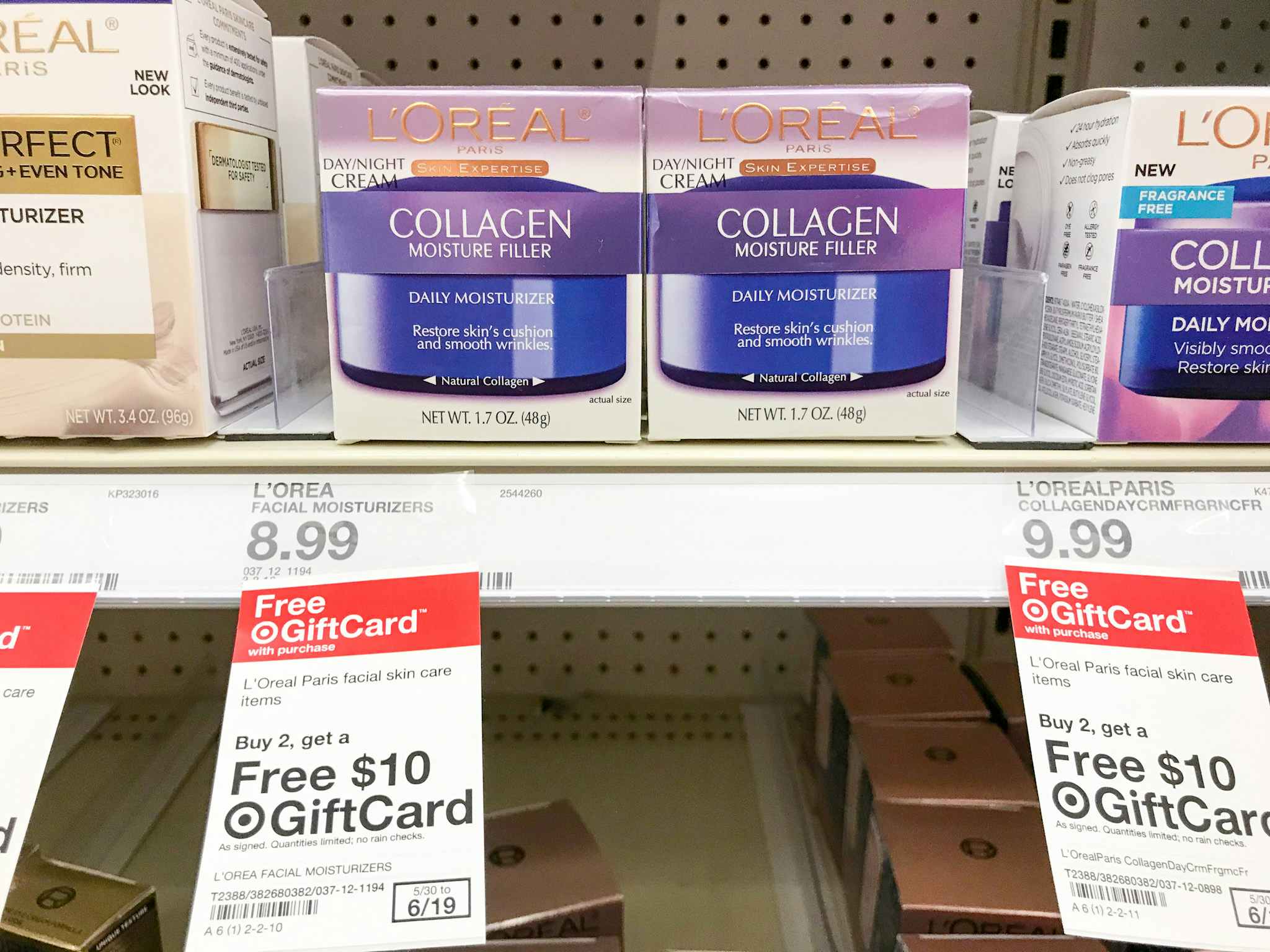 l'oreal collagen filler cream on a target shelf