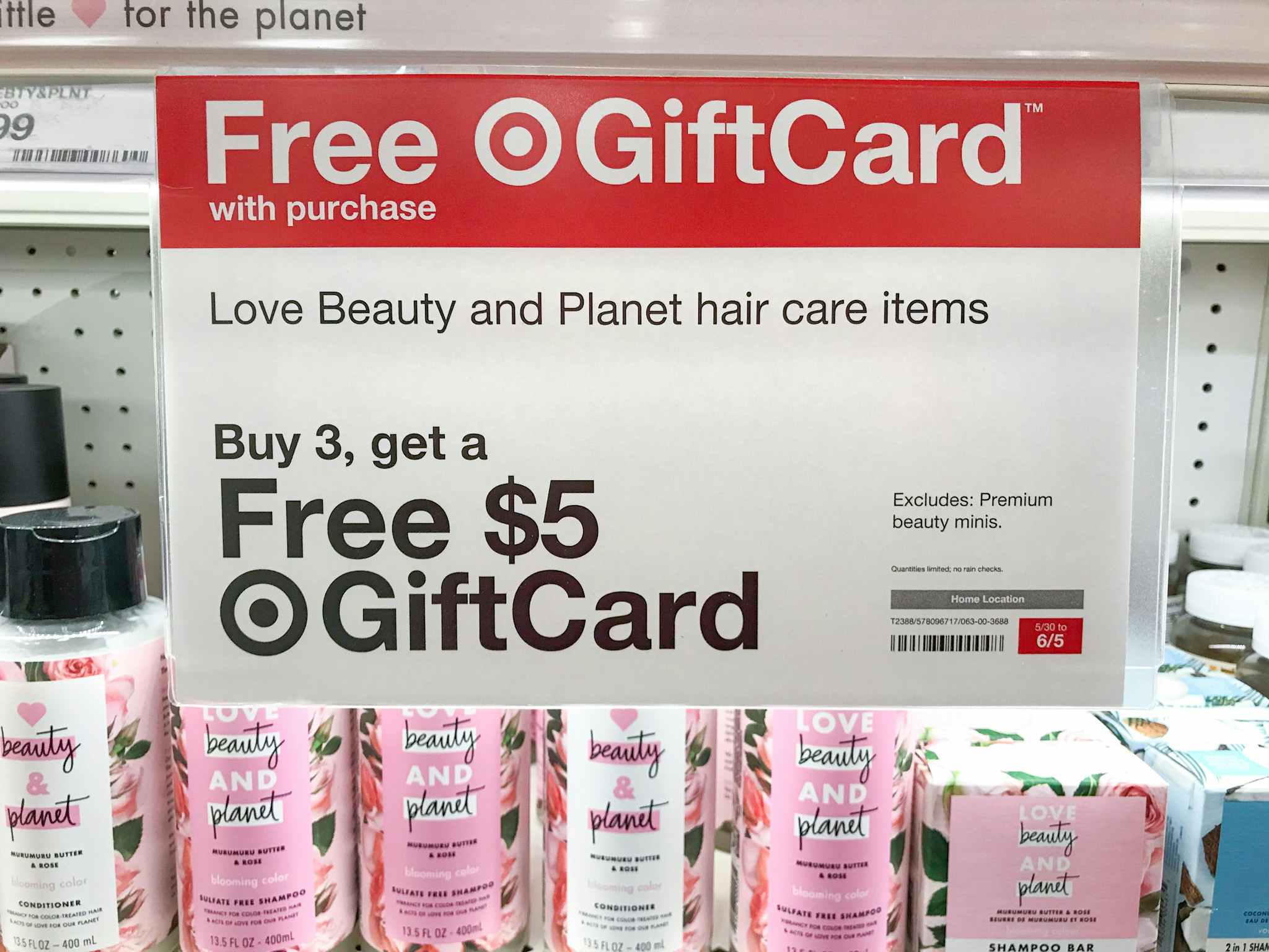 love beauty and planet target promotion sign