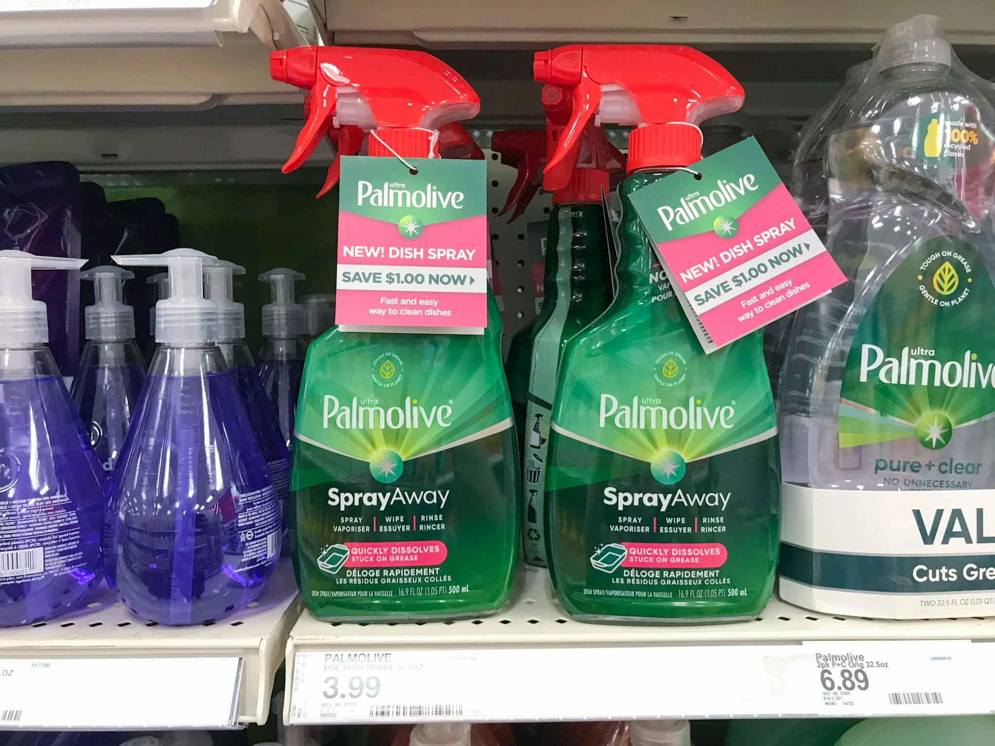 palmolive dish spray on a target shelf